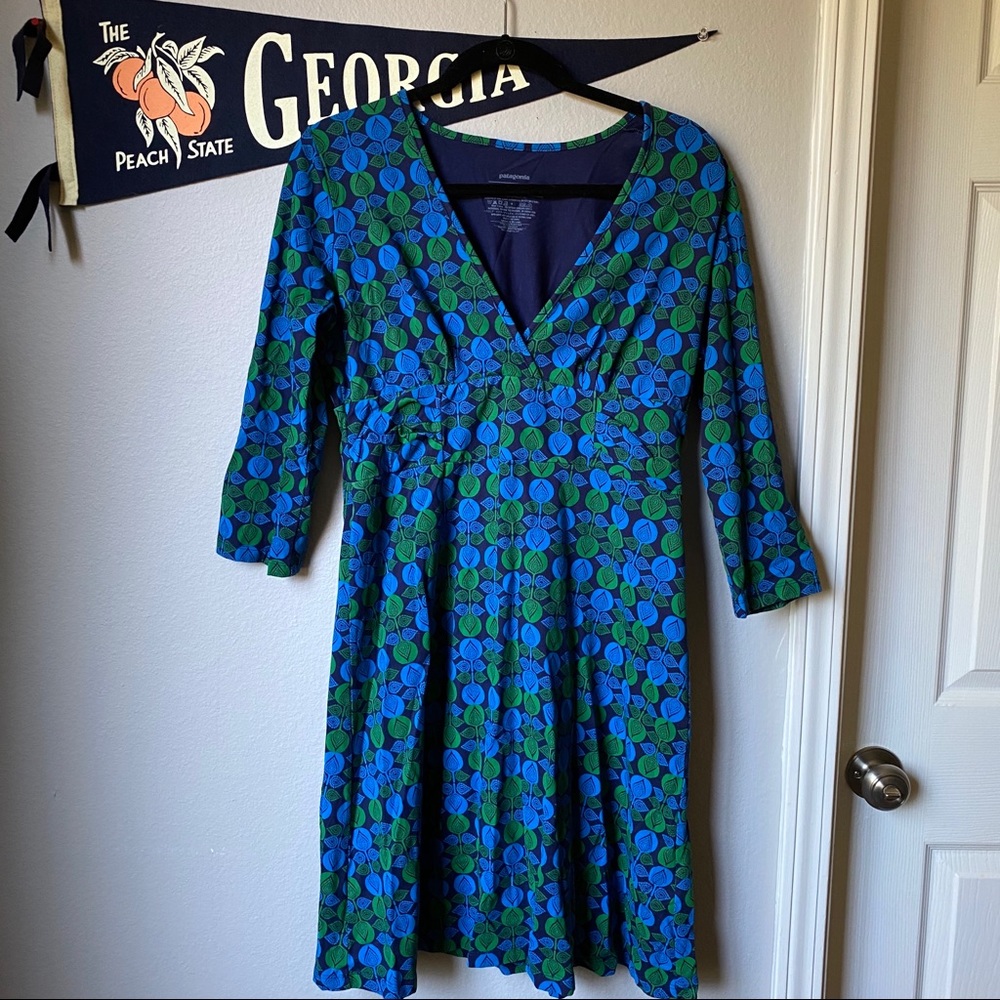 EUC Patagonia pleated wrap dress